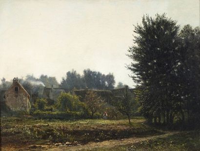 null Antoine CHINTREUIL (1814-1873)


Paysanne au jardin


Huile sur toile.


Signée...