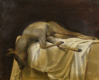 null Denis ETCHEVERRY (1867-1950)


La mort du faon, 1886


Huile sur toile.


Signée...