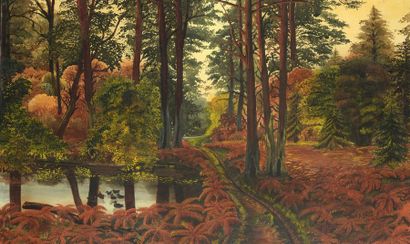 null École FRANCAISE vers 1900


Forêt d’automne


Gouache.


66 x 101 cm