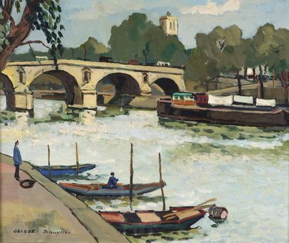 null Jacques BOUYSSOU (1926-1997)


Vue du Pont Marie


Huile sur toile.


Signée...
