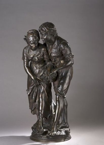 null Jean-Louis GRÉGOIRE (1840-1890)


Couple de jeunes paysans 


Bronze à patine...