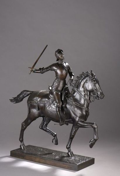 null Paul DUBOIS (1827-1905)


Jeanne d’Arc 


Statuette équestre en bronze à patine...