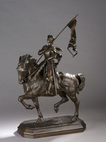 null André César VERMARE (1869-1949)


Jeanne d’Arc 


Statuette équestre en bronze...