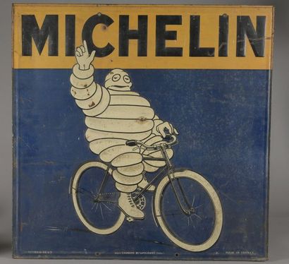 null PLAQUE CARRÉE double face en tôle peinte pour les pneumatiques de vélos Michelin....