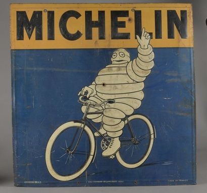 null PLAQUE CARRÉE double face en tôle peinte pour les pneumatiques de vélos Michelin....