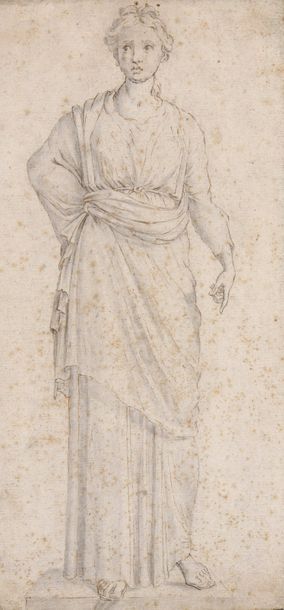 null École FRANCAISE du XVIIe siècle


Femme debout, drapée


Plume et encre brune.


29...
