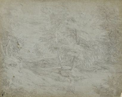 null Attribué à Gaspard DUGHET (1615-1690)


Paysage aux grands arbres


Pierre noire...
