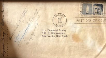 null Raymond LOEWY (1893-1986)
Enveloppe signée, dédicacée et datée 24 mai 1961