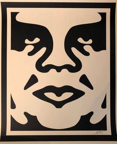 null SHEPARD FAIREY (1970)
Trois sérigraphies de visages formant tryptique, 2017
Signées...
