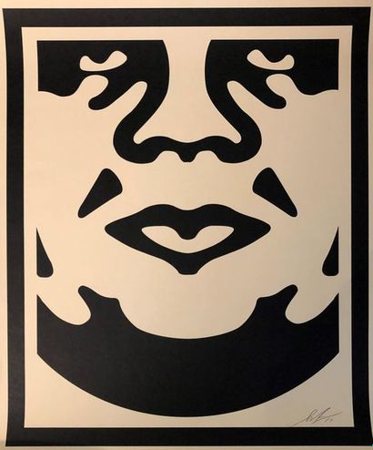 null SHEPARD FAIREY (1970)
Trois sérigraphies de visages formant tryptique, 2017
Signées...