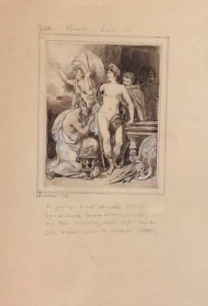 null Achille DEVERIA (1800 -1857)
Deux illustrations pour l'Enéide de J.DELILLE
Lavis...