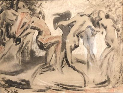 null Aloïs BILEK (1887-1960)
La danse
Pastel sur papier, signé en bas à gauche
43...