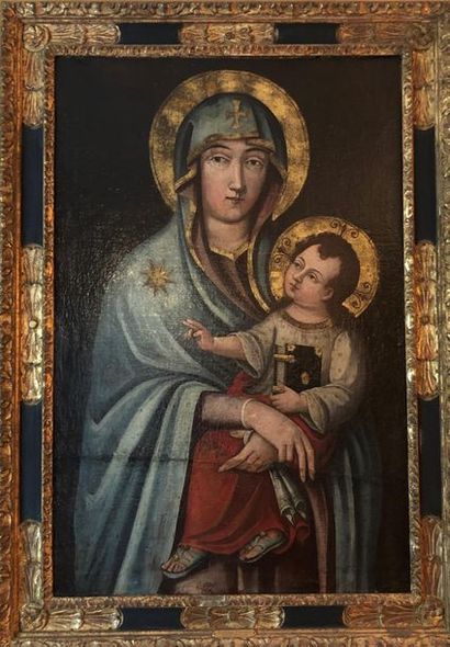 null SANO DI PIETRO dans le goût de
Vierge à l'enfant
Huile sur toile, restaurations
106...