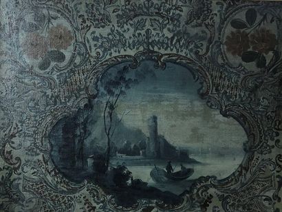 null Ecole du XIXème siècle
Deux huiles sur toile en grisaille représentant des pêcheurs...