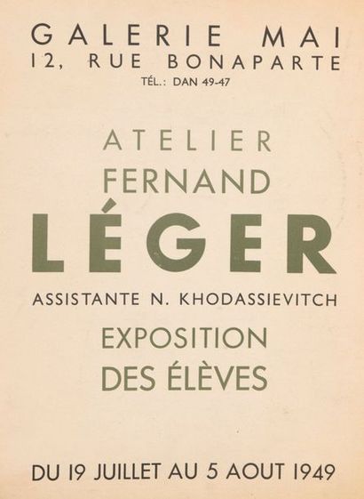null Affiche d'exposition des élèves de l'atelier Fernand Léger à la galerie MAI,...