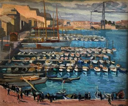 null Pierre FAVRE (1906-1983)
Le Port de Marseille
Huile sur toile, signée en bas...