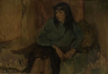 null Vladimir NAIDITCH (1903-1980/81)
Femme assise
Huile sur toile, signée en bas...