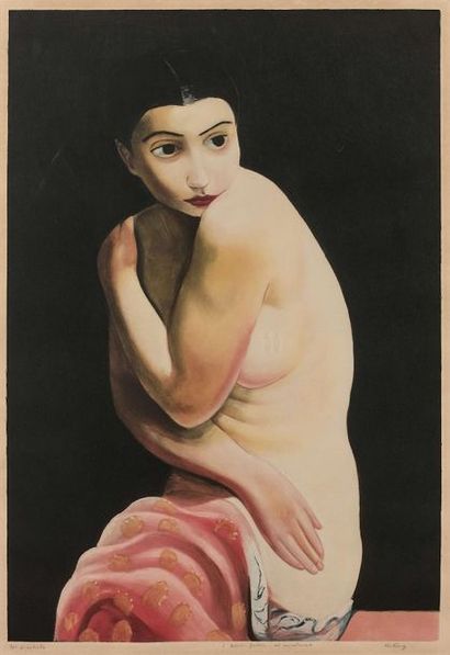 null Moïse KISLING (1891-1953)
La Frileuse (Kiki de Montparnasse), circa 1925
Aquatinte...