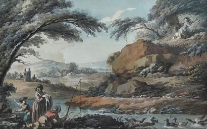 Ecole française du XVIIIème siècle La pêche...