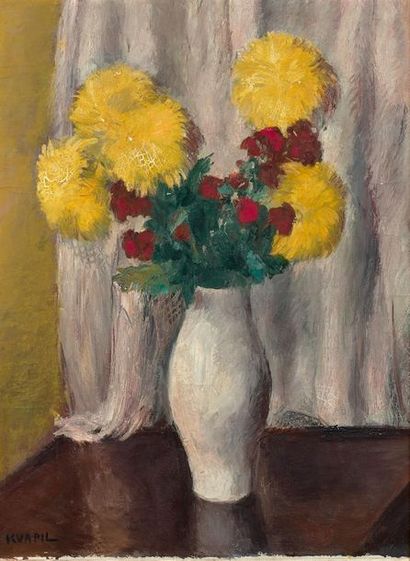 null Charles KVAPIL (1884 -1957)
Bouquet de fleurs
Huile sur toile
Signée en bas...