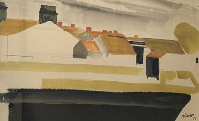 null Jean JEGOUDEZ (1915-?)
Composition aux maisons, 1951
Aquarelle signée et datée...