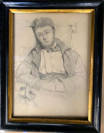 null Ecole FRANCAISE vers 1850
Portrait d’un homme assis dans un fauteuil
Crayon...