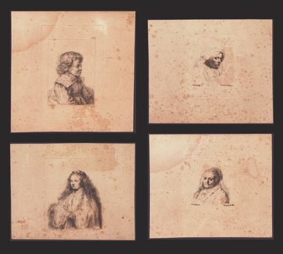 Francesco Novelli (1764-1836). 4 etchings after Rembrandt Lot de 4 eaux-fortes d'après... Gazette Drouot