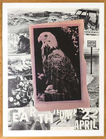  Robert RAUSCHENBERG (1925-2008) Earth Day - 1970 Sérigraphie en couleur sur papier... Gazette Drouot