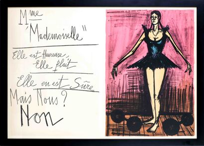  Bernard BUFFET (1928-1999). Mademoiselle Colombine - 1968. Lithographie en couleur... Gazette Drouot