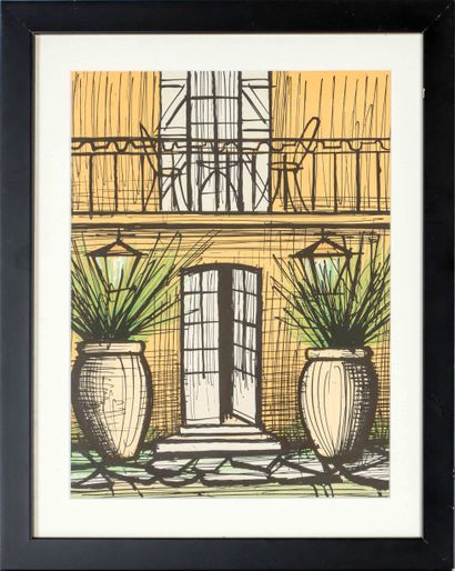  Bernard BUFFET (1928-1999) La terrasse de la Baume Lithographie en couleur sur papier... Gazette Drouot