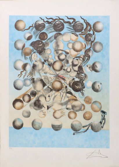  Salvador DALI (1904-1989) Galathea des sphères Lithographie en couleur sur papier... Gazette Drouot