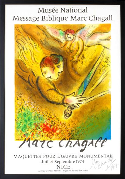  Marc CHAGALL (1887-1985). Maquettes pour l’œuvre monumentale - 1974. Affiche lithographiée... Gazette Drouot