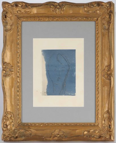  Amedeo MODIGLIANI (1884-1920) Portrait bleu Gravure en couleur sur papier Signé... Gazette Drouot