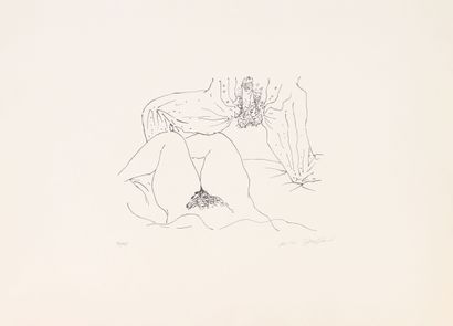  André MASSON (1896-1987) Terre érotique Lithographie en noir sur papier Signé en... Gazette Drouot