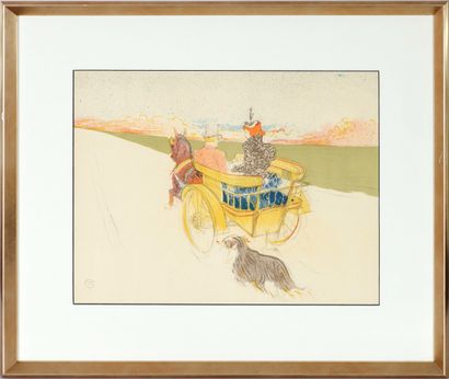  Henri de TOULOUSE LAUTREC (1864-1901) La charrette anglaise Lithographie en couleur... Gazette Drouot