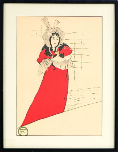  Henri de TOULOUSE LAUTREC (1864-1901) May Belfort Lithographie en couleur sur papier... Gazette Drouot