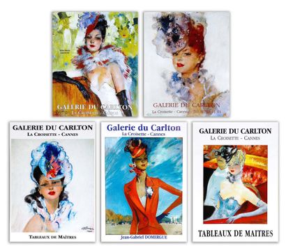  Jean-Gabriel DOMERGUE (1889-1962) Sujets divers Lot de 5 affiches provenant de la... Gazette Drouot