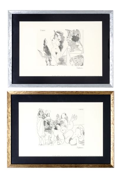  Pablo PICASSO (1881-1973), d'après Suite 347 Paire de lithographies en noir sur... Gazette Drouot