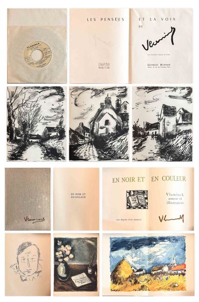  Maurice de VLAMINCK (1876-1958) Réunion de 2 ouvrages : - En noir et en couleurs... Gazette Drouot