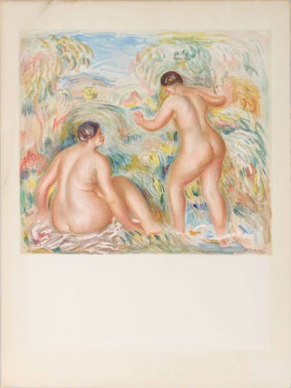  Pierre-Auguste RENOIR (1841-1919) Les baigneuses Lithographie en couleur sur papier... Gazette Drouot