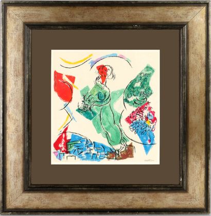  Marc CHAGALL (1887-1985), d'après La femme en vert - 1964 Color print on paper Signed... Gazette Drouot