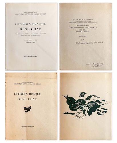  Georges BRAQUE (1882-1963) Georges Braque René Char - 1963 Textes de Georges BLIN... Gazette Drouot