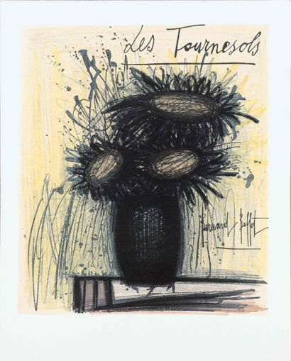  Bernard BUFFET (1928-1999) Les Tournesols Lithographie en couleur sur papier Mourlot... Gazette Drouot