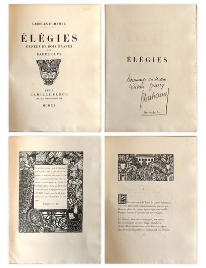  Raoul DUFY (1877-1953) Elégies - 1920 Textes de Georges DUHAMEL Camille Blach éditeur... Gazette Drouot