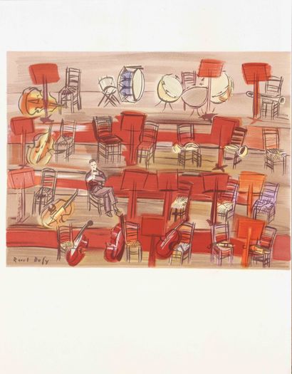  Raoul DUFY (1877-1953) L'orchestre de jazz Lithographie en couleur sur papier Mourlot... Gazette Drouot
