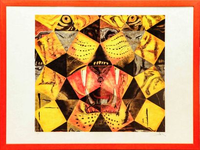  Salvador DALI (1904-1989) Le petit tigre hallucinogène Lithographie en couleur sur... Gazette Drouot
