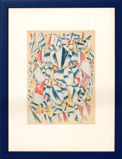  Fernand LEGER (1881-1955) Contrastes de formes (1913) Lithographie en couleur sur... Gazette Drouot