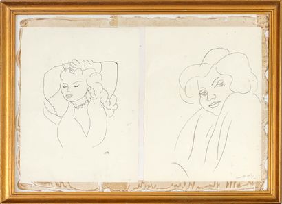 Henri MATISSE (1869-1954) Femmes Deux bois gravés en noir sur papier Signé (dans... Gazette Drouot