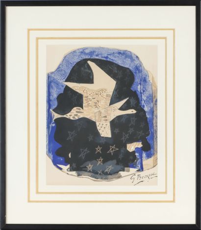  Georges BRAQUE (1882-1963) Oiseau Lithographie en couleur sur papier Signé (dans... Gazette Drouot
