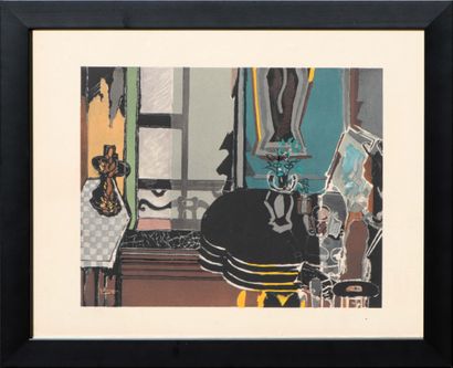  Georges BRAQUE (1882-1963) Intérieur Lithographie en couleur sur papier Mourlot... Gazette Drouot